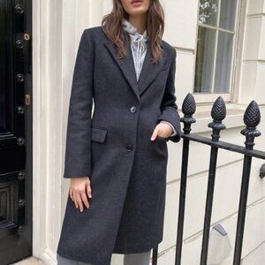 Babaton Davenport Wool Coat Size M Heather Charcoal